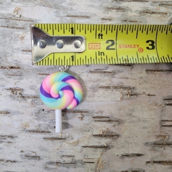 NEW Handmade Polymer Clay Big Pendants, Lollipop, Colorful - Picture 6 of 10